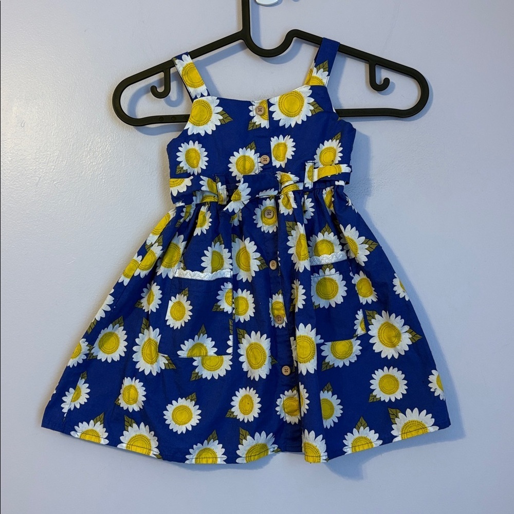 Blueberi Boulevard Blue Daisy Cotton Dress size 3T